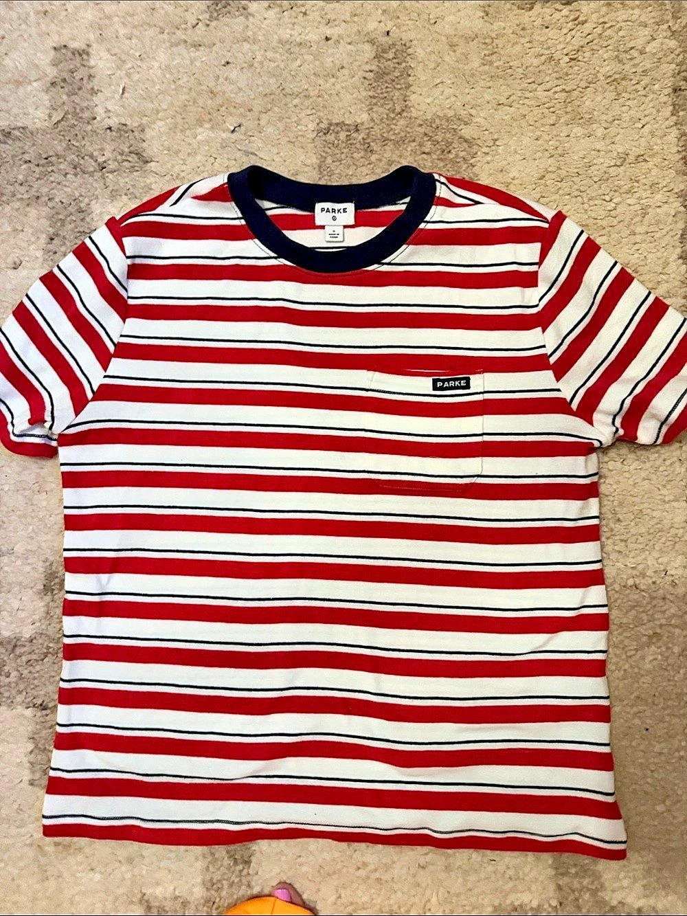 PARKE x Target Short Sleeve Crewneck Pocket T-Shirt Red & White